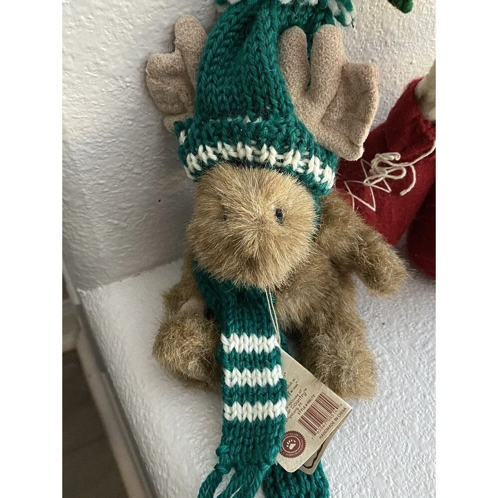Vintage 80s Boyds Bear  Mini Moose Lil' Chrismoose Stuffed Toy 9